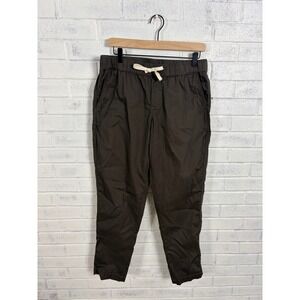 Pact Organic Cotton Twill Jogger Pants Mens M Gray Elastic Waist Drawstring